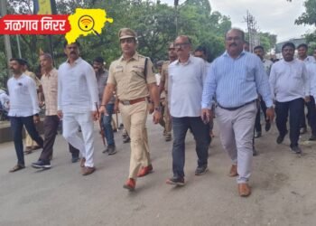 विसर्जन मार्गाची पोलिस, महापालिका, गणेशोत्सव महामंडळाकडून पाहणी