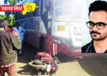 भरधाव बसच्या धडकेत दुचाकीस्वार तरुण ठार