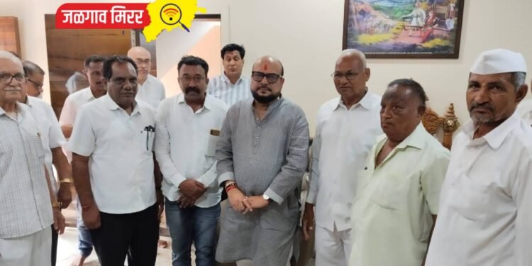 मंदिराच्या भूमिपूजनासाठी माळी समाजाच्या पंचमंडळाने गुलाबभाऊंची घेतली भेट !