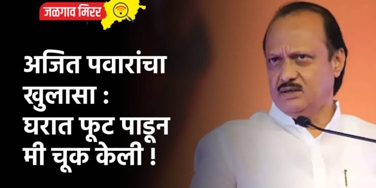 अजित पवारांचा खुलासा : घरात फूट पाडून मी चूक केली !