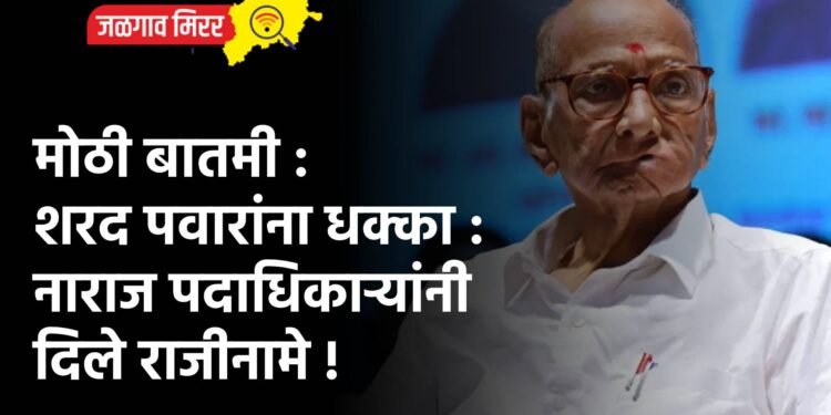 मोठी बातमी : शरद पवारांना धक्का : नाराज पदाधिकाऱ्यांनी दिले राजीनामे !