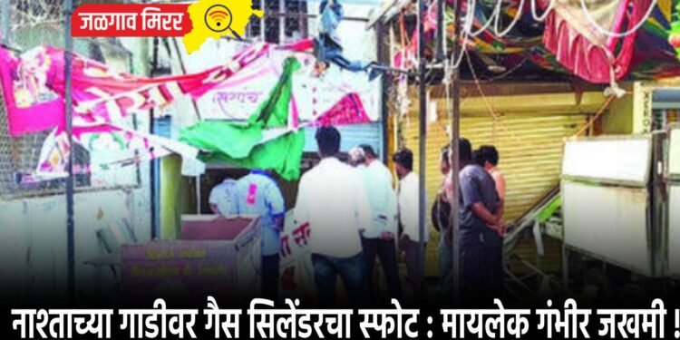 नाश्ताच्या गाडीवर गैस सिलेंडरचा स्फोट : मायलेक गंभीर जखमी !