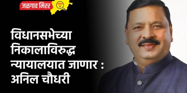 विधानसभेच्या निकालाविरुद्ध न्यायालयात जाणार : अनिल चौधरी