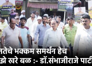जनतेचे भक्कम समर्थन हेच माझे खरे बळ :- डॉ.संभाजीराजे पाटील