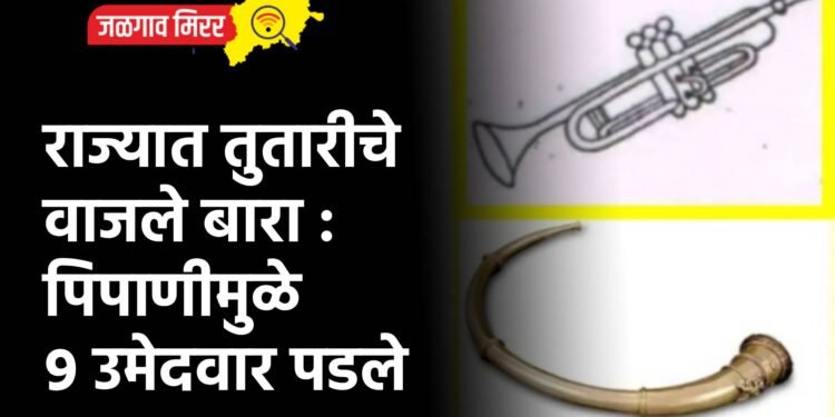 राज्यात तुतारीचे वाजले बारा : पिपाणीमुळे ९ उमेदवार पडले