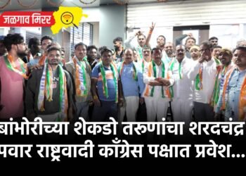 बांभोरीच्या शेकडो तरूणांचा शरदचंद्र पवार राष्ट्रवादी काँग्रेस पक्षात प्रवेश…!