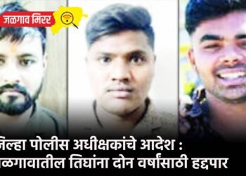 जिल्हा पोलीस अधीक्षकांचे आदेश : जळगावातील तिघांना दोन वर्षांसाठी हद्दपार
