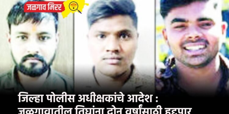 जिल्हा पोलीस अधीक्षकांचे आदेश : जळगावातील तिघांना दोन वर्षांसाठी हद्दपार