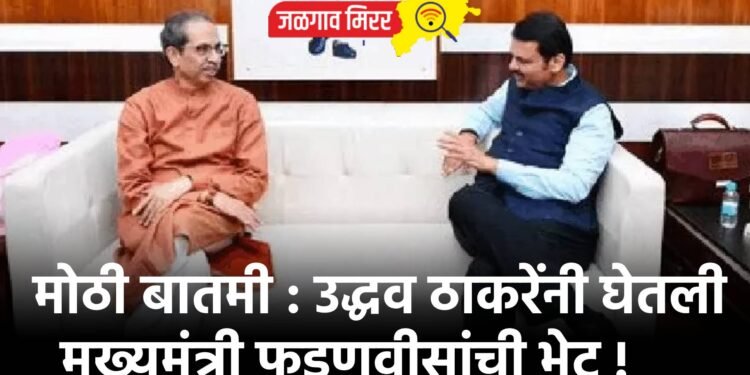 मोठी बातमी : उद्धव ठाकरेंनी घेतली मुख्यमंत्री फडणवीसांची भेट !
