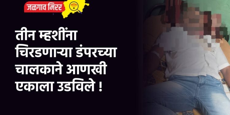 तीन म्हशींना चिरडणाऱ्या डंपरच्या चालकाने आणखी एकाला उडविले !