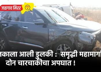 चालकाला आली डुलकी :  समृद्धी महामार्गावर दोन चारचाकीचा अपघात !