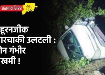 पहूरनजीक चारचाकी उलटली : दोन गंभीर जखमी !