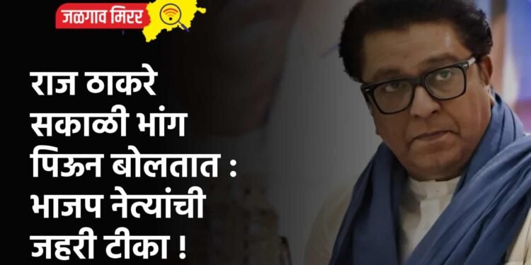 राज ठाकरे सकाळी भांग पिऊन बोलतात : भाजप नेत्यांची जहरी टीका !