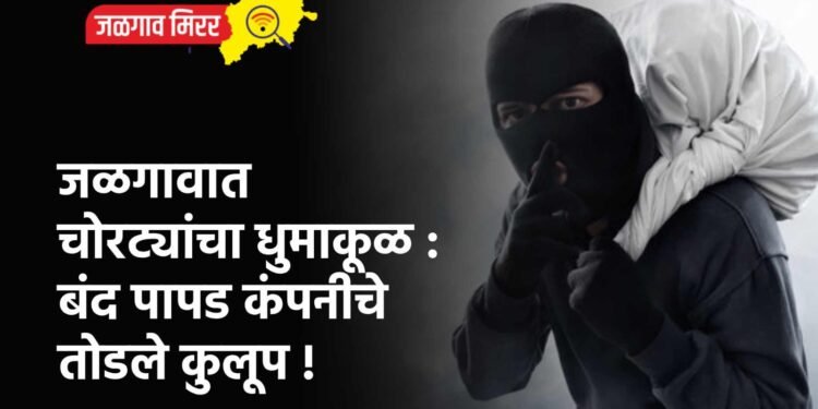 जळगावात चोरट्यांचा धुमाकूळ : बंद पापड कंपनीचे तोडले कुलूप !