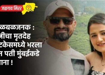 खळबळजनक : पत्नीचा मृतदेह सुटकेसमध्ये भरला अन पती मुंबईकडे रवाना !