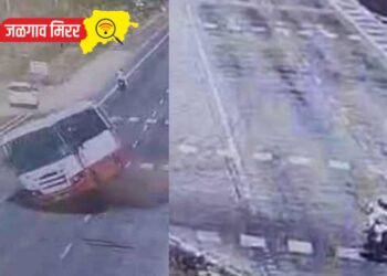 दुचाकीस्वाराला वाचविताना बस उलटली : प्रवासी गंभीर जखमी !