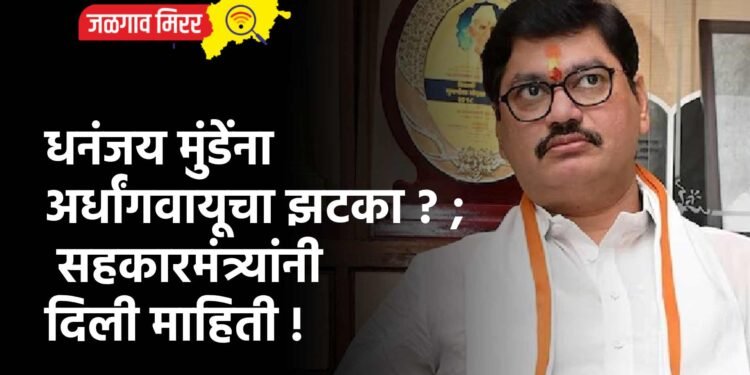 धनंजय मुंडेंना अर्धांगवायूचा झटका ? ; सहकारमंत्र्यांनी दिली माहिती !