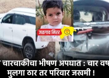 दोन चारचाकीचा भीषण अपघात : चार वर्षाचा मुलगा ठार तर परिवार जखमी !
