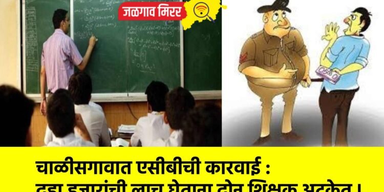 चाळीसगावात एसीबीची कारवाई : दहा हजारांची लाच घेताना दोन शिक्षक अटकेत !