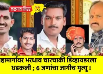 महामार्गावर भरधाव चारचाकी डिव्हायडरला धडकली ; ६ जणांचा जागीच मृत्यू !