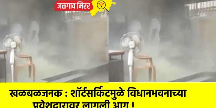 खळबळजनक : शॉर्टसर्किटमुळे विधानभवनाच्या प्रवेशद्वारावर लागली आग !