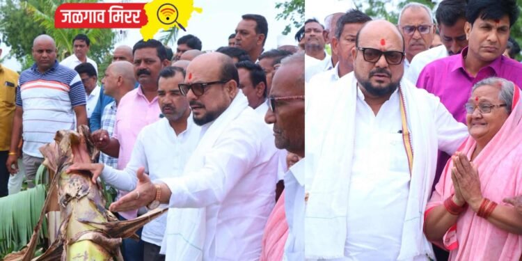 पालकमंत्र्यांनी वादळग्रस्त शेतकऱ्यांच्या शेतात धाव अन दिला धीर !