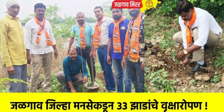 जळगाव जिल्हा मनसेकडून ३३ झाडांचे वृक्षारोपण !