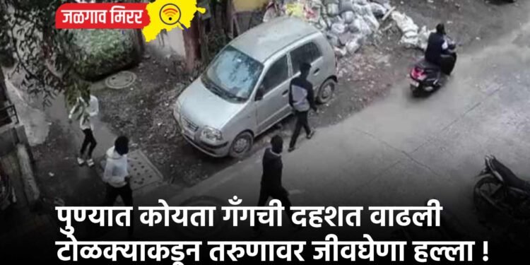 पुण्यात कोयता गँगची दहशत वाढली : टोळक्याकडून तरुणावर जीवघेणा हल्ला !
