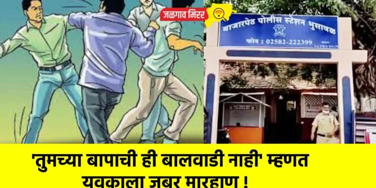 ‘तुमच्या बापाची ही बालवाडी नाही’ म्हणत युवकाला जबर मारहाण !