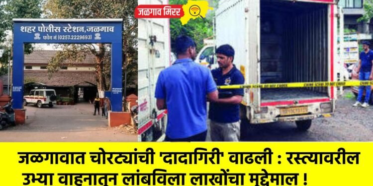 जळगावात चोरट्यांची ‘दादागिरी’ वाढली : रस्त्यावरील उभ्या वाहनातून लांबविला लाखोंचा मुद्देमाल !