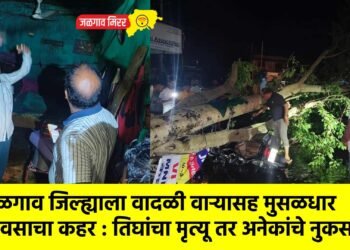 जळगाव जिल्ह्याला वादळी वाऱ्यासह मुसळधार पावसाचा कहर : तिघांचा मृत्यू तर अनेकांचे नुकसान !