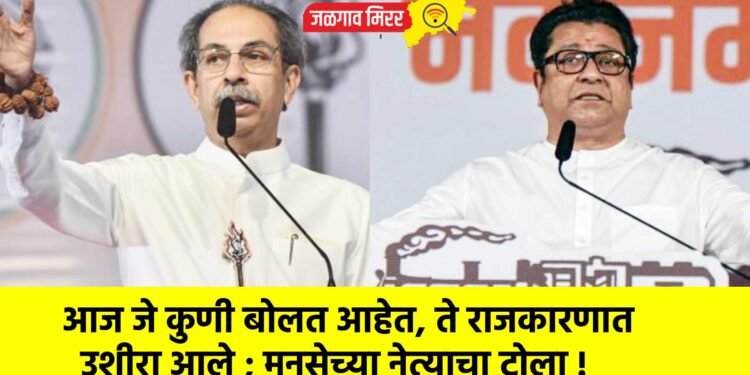 आज जे कुणी बोलत आहेत, ते राजकारणात उशीरा आले ; मनसेच्या नेत्याचा टोला !