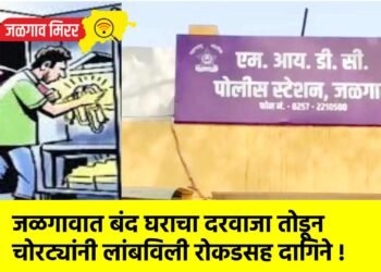 जळगावात बंद घराचा दरवाजा तोडून चोरट्यांनी लांबविली रोकडसह दागिने !