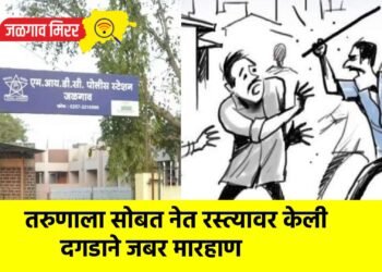 तरुणाला सोबत नेत रस्त्यावर केली दगडाने जबर मारहाण