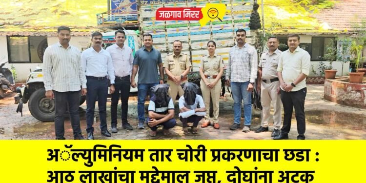 अॅल्युमिनियम तार चोरी प्रकरणाचा छडा : आठ लाखांचा मुद्देमाल जप्त, दोघांना अटक