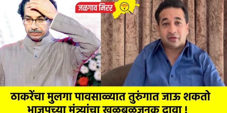 ठाकरेंचा मुलगा पावसाळ्यात तुरुंगात जाऊ शकतो ;भाजपच्या मंत्र्यांचा खळबळजनक दावा !