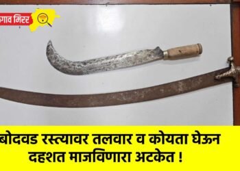 बोदवड रस्त्यावर तलवार व कोयता घेऊन दहशत माजविणारा अटकेत !