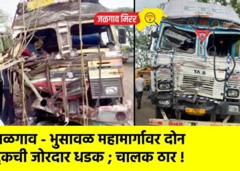 जळगाव – भुसावळ महामार्गावर दोन ट्रकची जोरदार धडक ; चालक ठार !