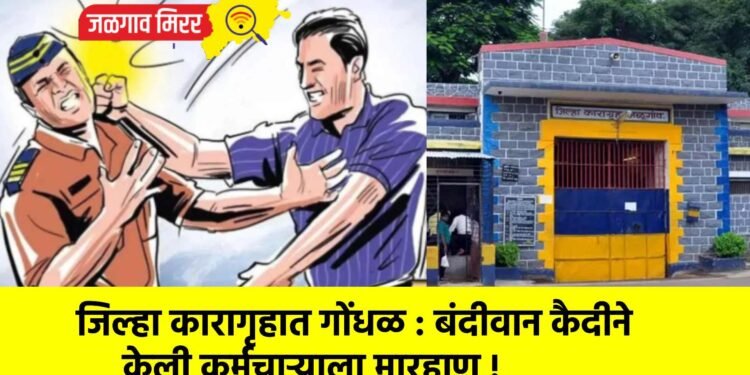 जिल्हा कारागृहात गोंधळ : बंदीवान कैदीने केली कर्मचाऱ्याला मारहाण !