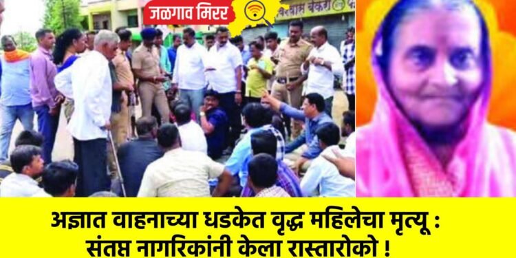 अज्ञात वाहनाच्या धडकेत वृद्ध महिलेचा मृत्यू : संतप्त नागरिकांनी केला रास्तारोको !