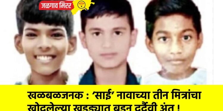 खळबळजनक : ‘साई’ नावाच्या तीन मित्रांचा खोदलेल्या खड्ड्यात बुडून दुर्दैवी अंत !
