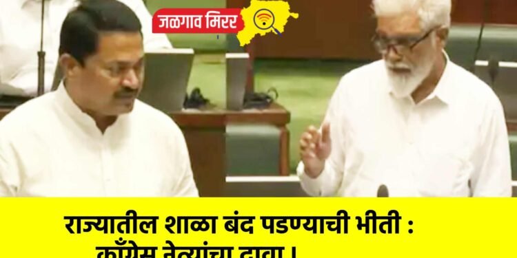 राज्यातील शाळा बंद पडण्याची भीती : कॉंग्रेस नेत्यांचा दावा !