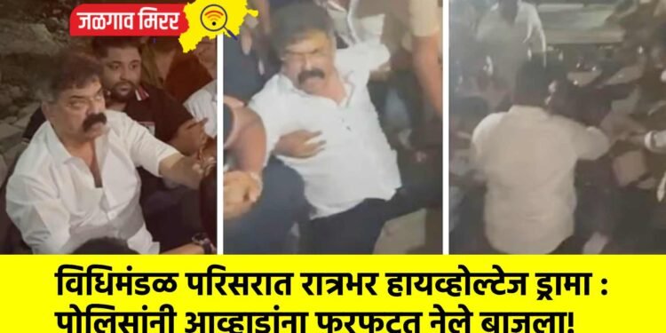 विधिमंडळ परिसरात रात्रभर हायव्होल्टेज ड्रामा : पोलिसांनी आव्हाडांना फरफटत नेले बाजूला!