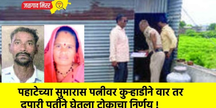 पहाटेच्या सुमारास पत्नीवर कुऱ्हाडीने वार तर दुपारी पतीने घेतला टोकाचा निर्णय !