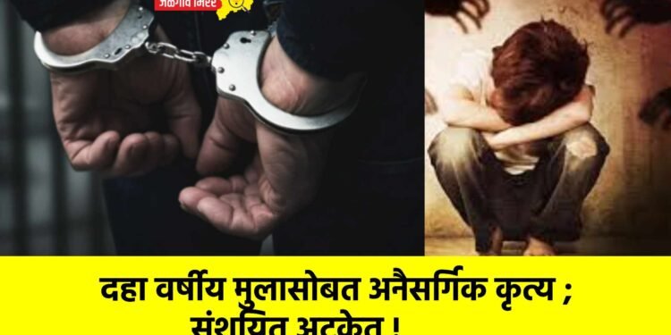 दहा वर्षीय मुलासोबत अनैसर्गिक कृत्य ; संशयित अटकेत !
