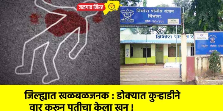 जिल्ह्यात खळबळजनक : डोक्यात कुऱ्हाडीने वार करून पतीचा केला खून !