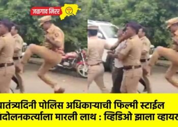 स्वातंत्र्यदिनी पोलिस अधिकाऱ्याची फिल्मी स्टाईल आंदोलनकर्त्याला मारली लाथ : व्हिडिओ झाला व्हायरल !