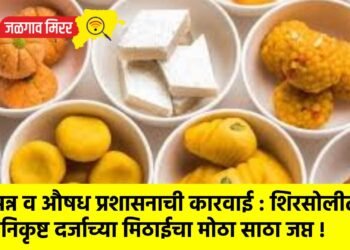 अन्न व औषध प्रशासनाची कारवाई : शिरसोलीत निकृष्ट दर्जाच्या मिठाईचा मोठा साठा जप्त !