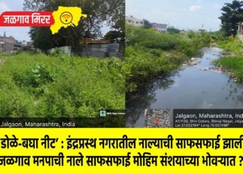 ‘उघडा डोळे-बघा नीट’ : इंद्रप्रस्थ नगरातील नाल्याची साफसफाई झाली का ?