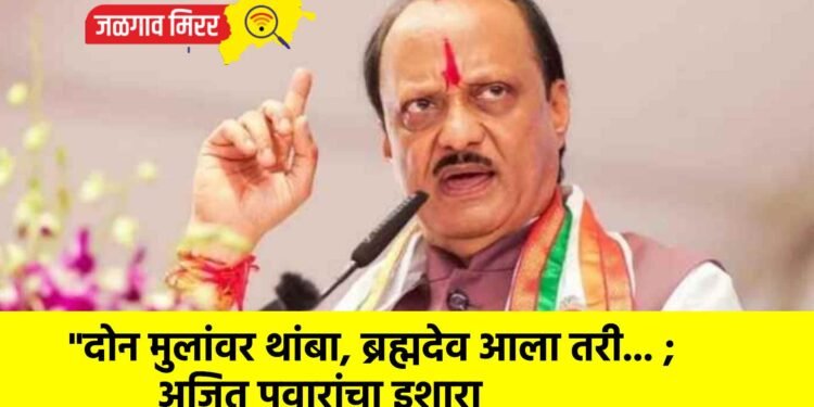 “दोन मुलांवर थांबा, ब्रह्मदेव आला तरी… ; अजित पवारांचा इशारा
